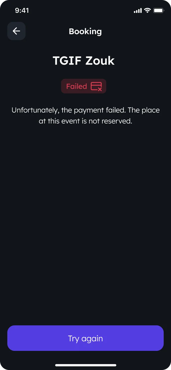 Lit: failed payment.